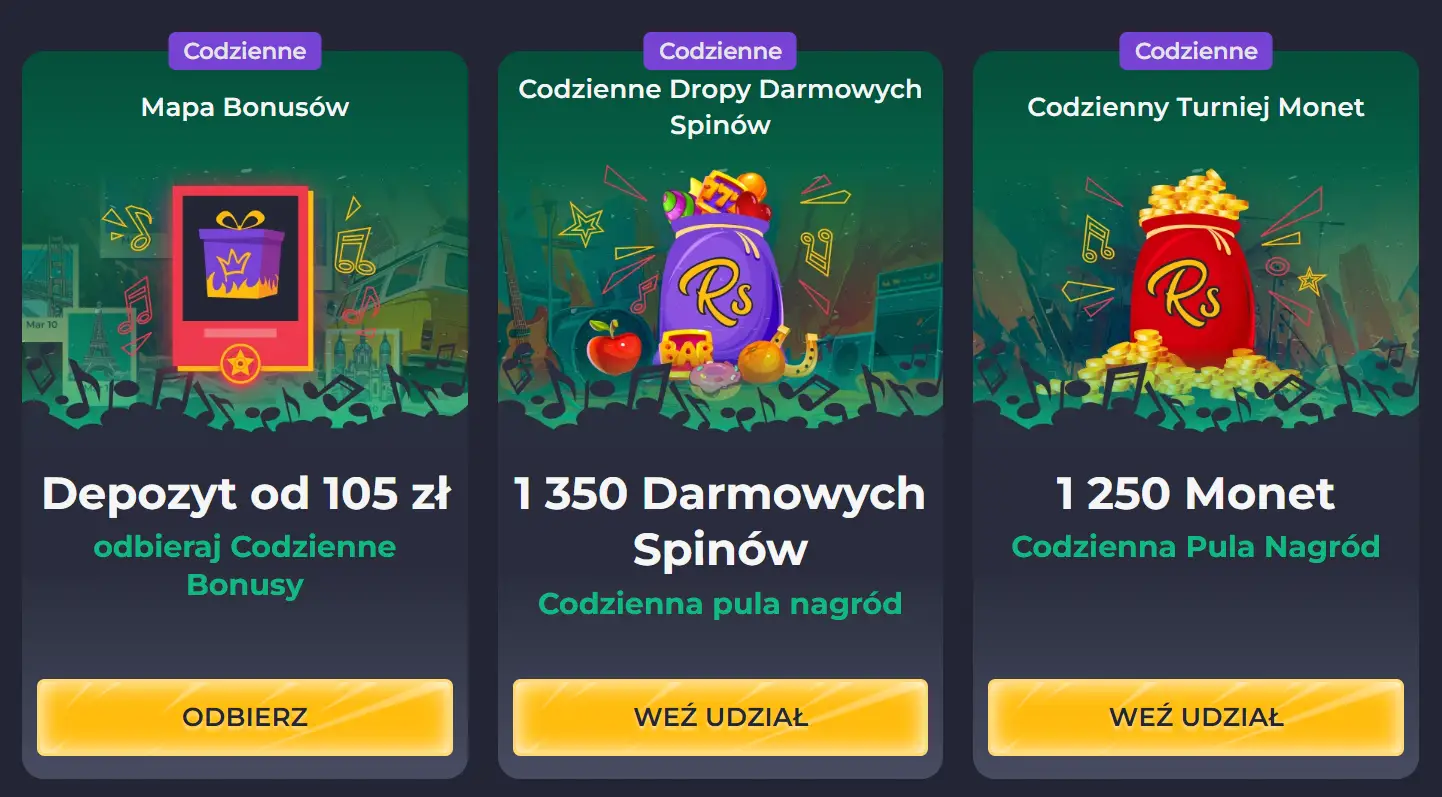 3 rodzaje bonusów